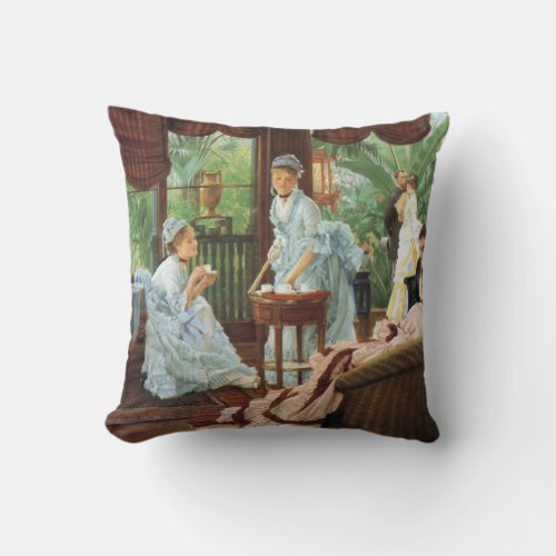 James Tissot Victorian Tea Party Throw Pillow