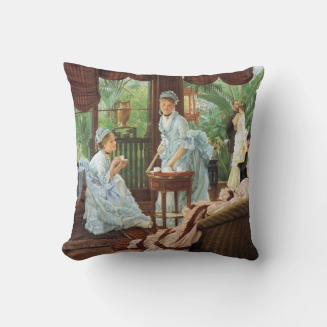 James Tissot Victorian Tea Party Throw Pillow (Front)