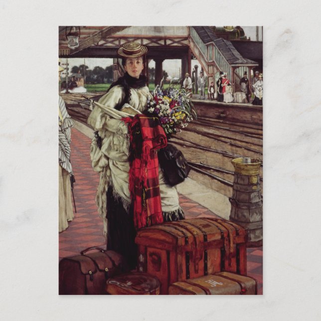 James Tissot | Waiting at the Station Postcard (Front)