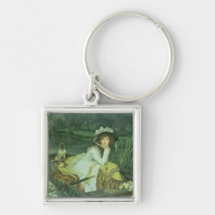 James Tissot   Young Woman in a Boat, or Reflectio Keychain