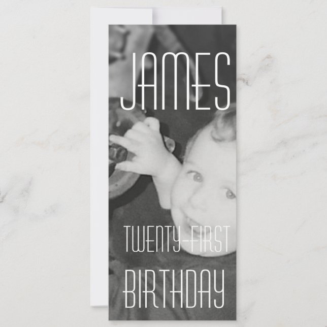 James Twenty - First (Vertical) Invitation (Front)