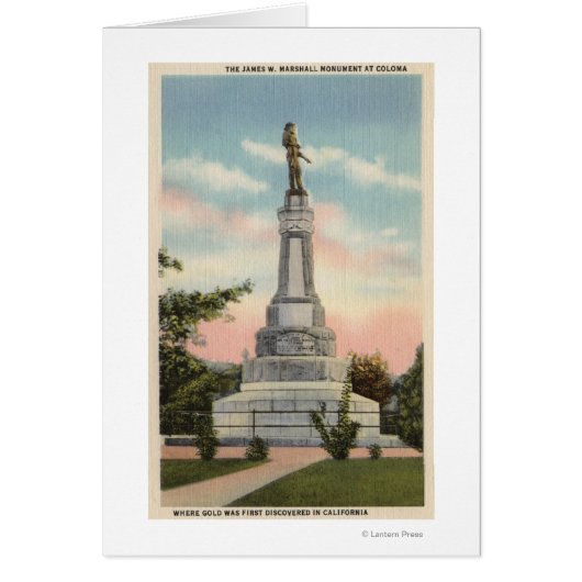 James W. Marshall Monument View # 1 Cards (Front)