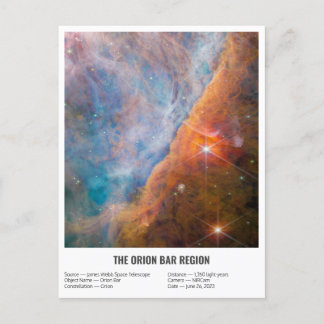 James Webb Orion Constellation Bar (NIRCam Image) Postcard