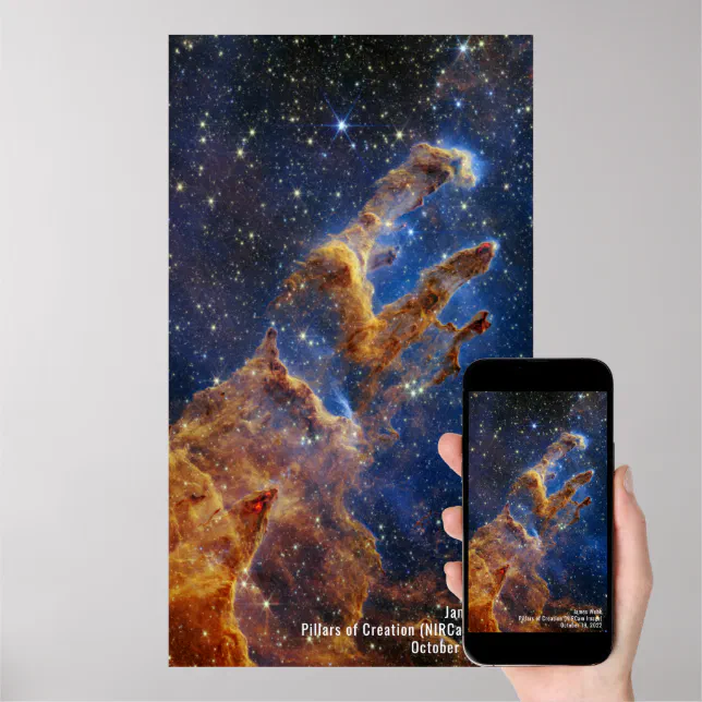 James Webb Pillars of Creation Nebula NIRCam Image Poster | Zazzle