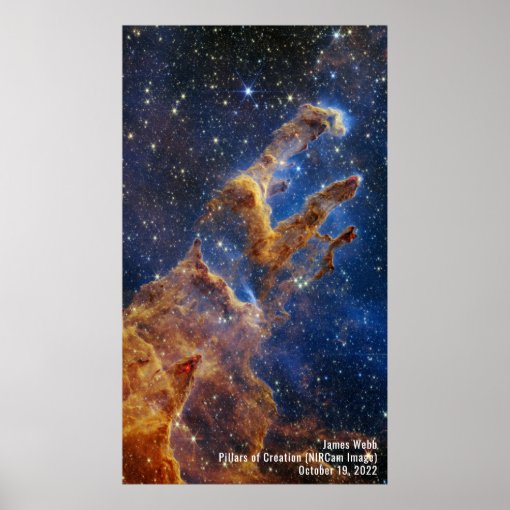 James b Pillars of Creation Nebula NIRCam Image Poster Zazzle