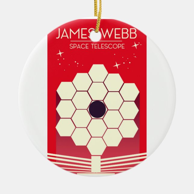 james webb space telescope, ceramic ornament (Front)