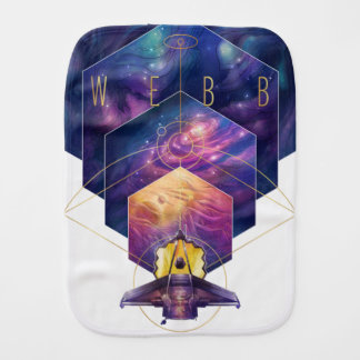 James Webb Space Telescope Illustration Art Baby Burp Cloth