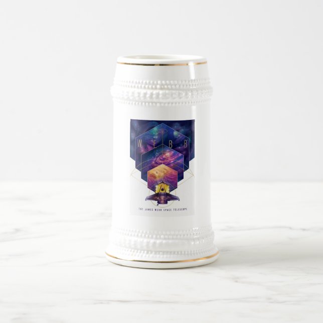 James Webb Space Telescope Illustration Art Beer Stein (Center)