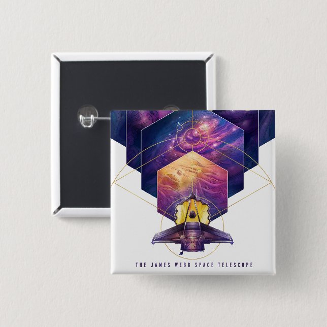 James Webb Space Telescope Illustration Art Button (Front & Back)