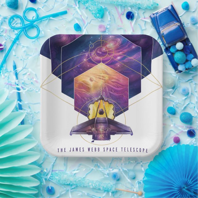 James Webb Space Telescope Illustration Art Paper Plates (Party)