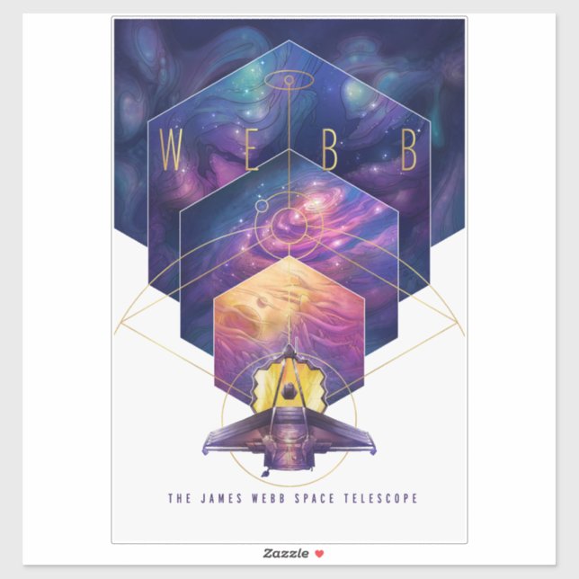 James Webb Space Telescope Illustration Art Sticker (Sheet)
