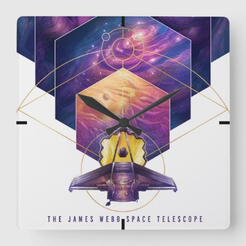 James Webb Space Telescope Poster Square Wall Clock