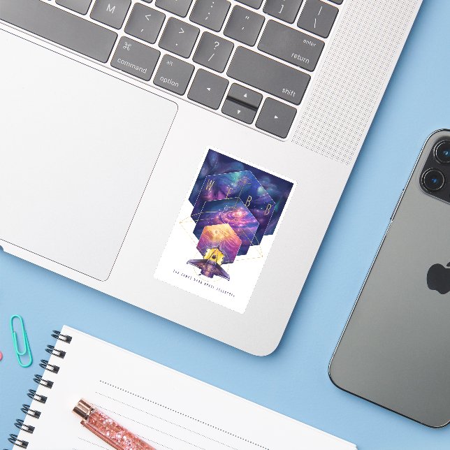 James Webb Space Telescope Poster. Sticker (Laptop w/ iPhone)