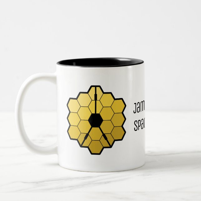 James Webb Space Telescope Yellow Mirro Custom Two-Tone Coffee Mug (Left)