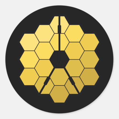 James Webb Space Telescope Yellow Mirror Artwork Classic Round Sticker