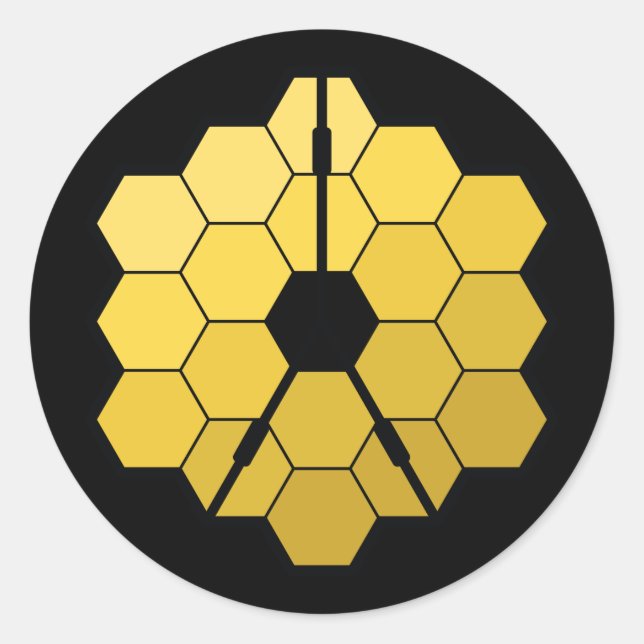 James Webb Space Telescope Yellow Mirror Artwork Classic Round Sticker (Front)