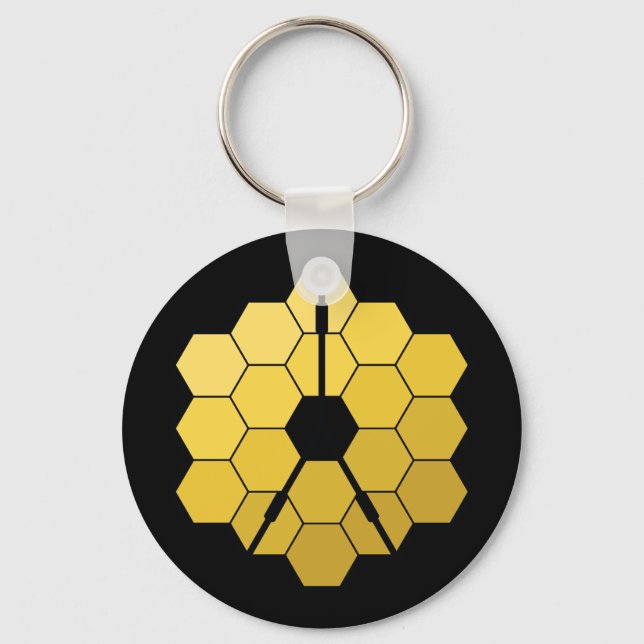 James Webb Space Telescope Yellow Mirror Artwork Keychain (Front)
