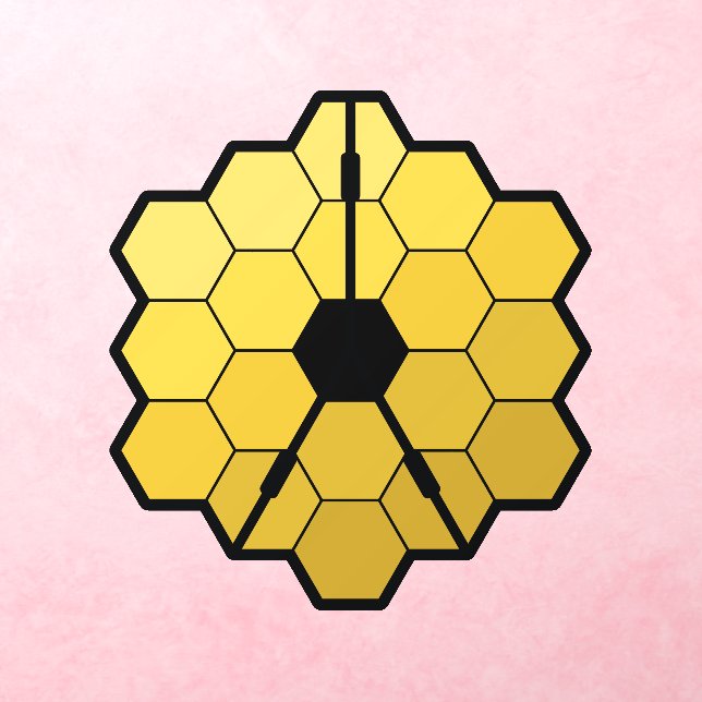 James Webb Space Telescope Yellow Mirror Artwork Wall Decal (Insitu 3)
