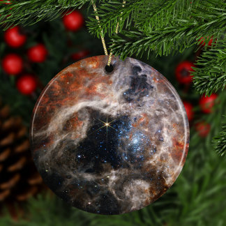 James Webb Tarantula Nebula Hi-Res 2022 Christmas Ceramic Ornament