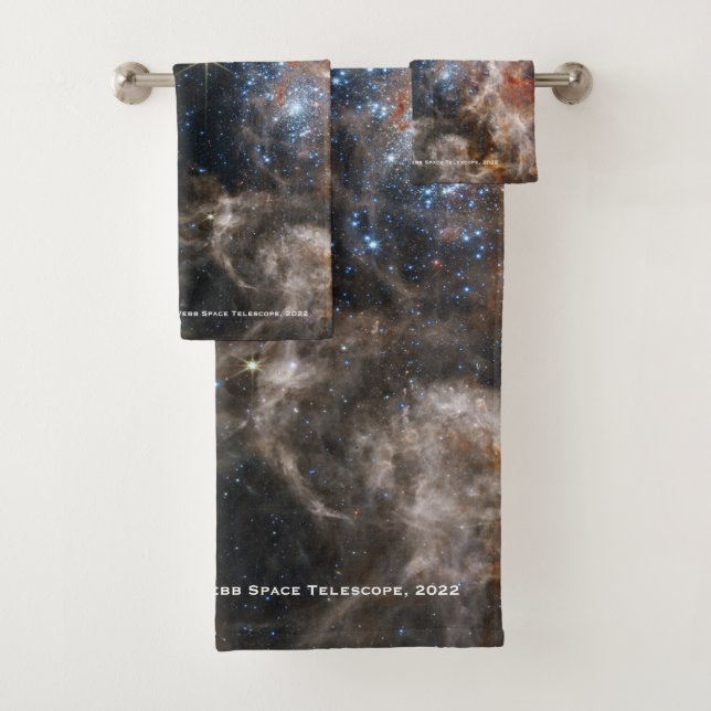 James Webb Tarantula Nebula Hi-Res Image 2022 Bath Towel Set (Insitu)