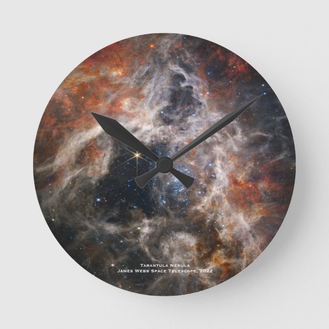 James Webb Tarantula Nebula Hi-Res Image 2022 Round Clock (Front)