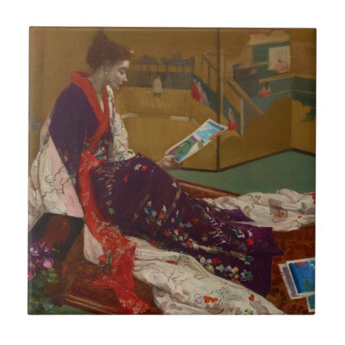 James Whistler _ Caprice in Purple and Gold Ceramic Tile