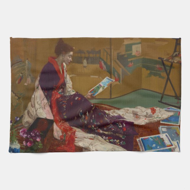 James Whistler - Caprice in Purple and Gold Kitchen Towel (Horizontal)