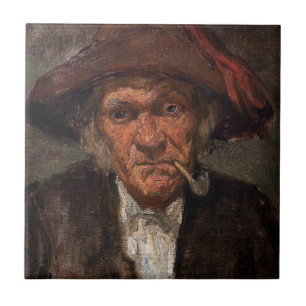 James Whistler - Man Smoking a Pipe Ceramic Tile