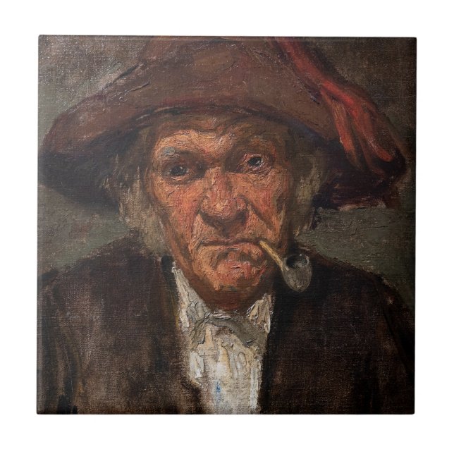 James Whistler - Man Smoking a Pipe Ceramic Tile (Front)