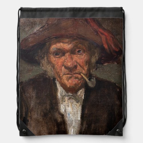 James Whistler _ Man Smoking a Pipe Drawstring Bag