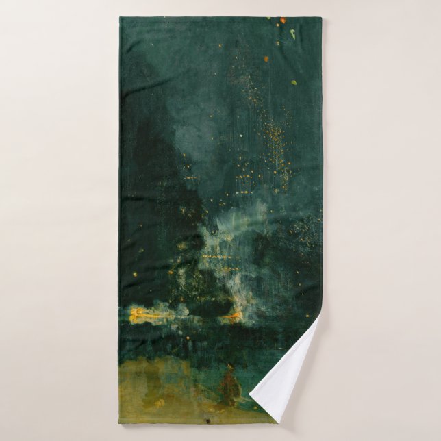 James Whistler - Nocturne in Black and Gold Bath Towel Set (Bath Towel)
