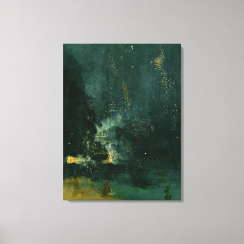 James Whistler _ Nocturne in Black and Gold Canvas Print