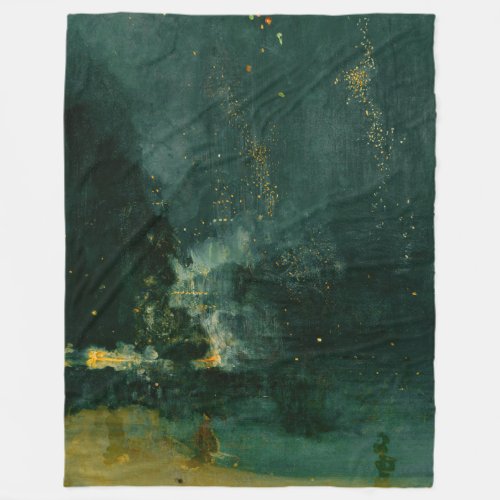 James Whistler _ Nocturne in Black and Gold Fleece Blanket