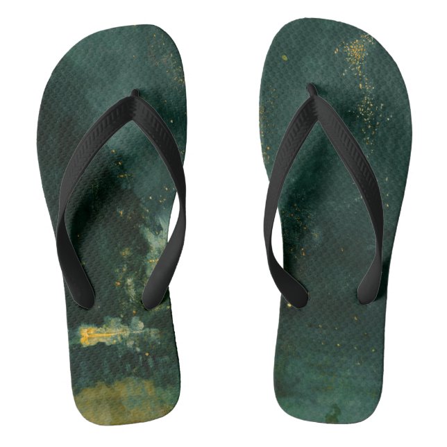 James Whistler - Nocturne in Black and Gold Flip Flops (Footbed)
