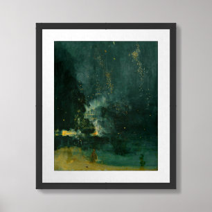 James Whistler - Nocturne in Black and Gold Framed Art