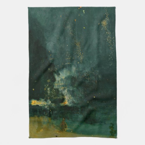 James Whistler _ Nocturne in Black and Gold Kitchen Towel