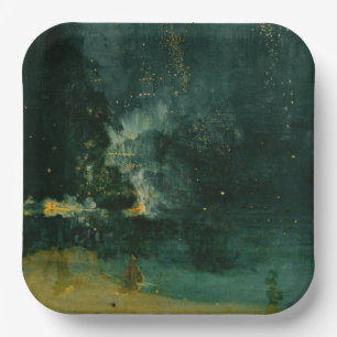 James Whistler - Nocturne in Black and Gold Paper Plates