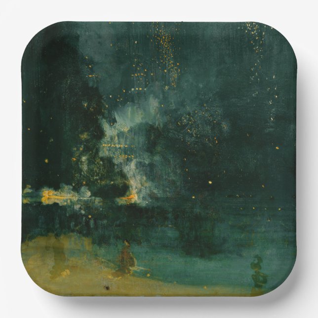 James Whistler - Nocturne in Black and Gold Paper Plates (Front)