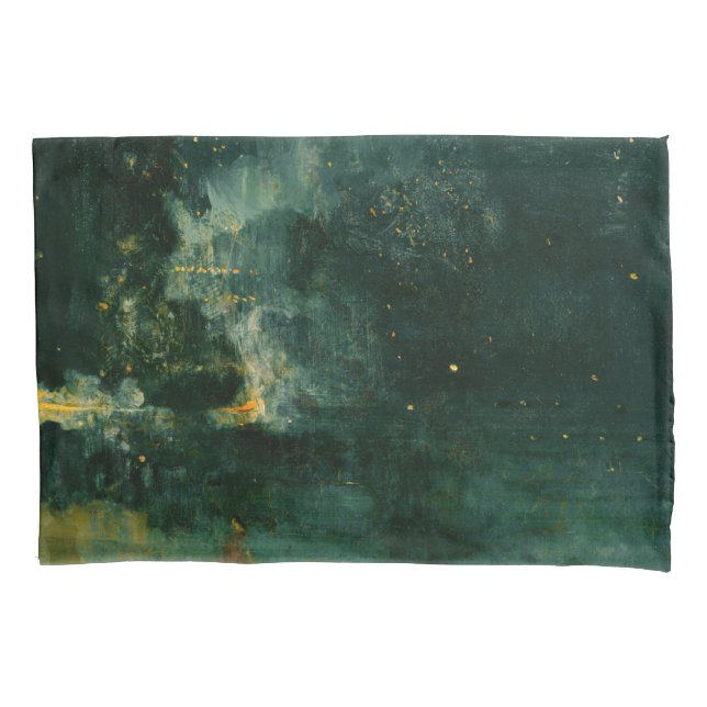 James Whistler - Nocturne in Black and Gold Pillow Case (Front)