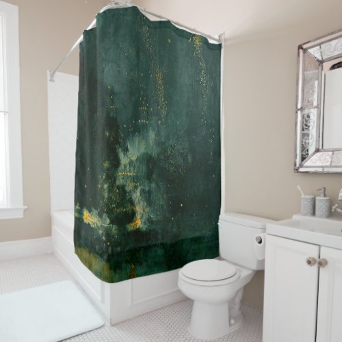 James Whistler _ Nocturne in Black and Gold Shower Curtain