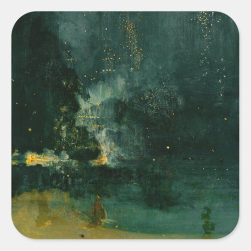 James Whistler _ Nocturne in Black and Gold Square Sticker