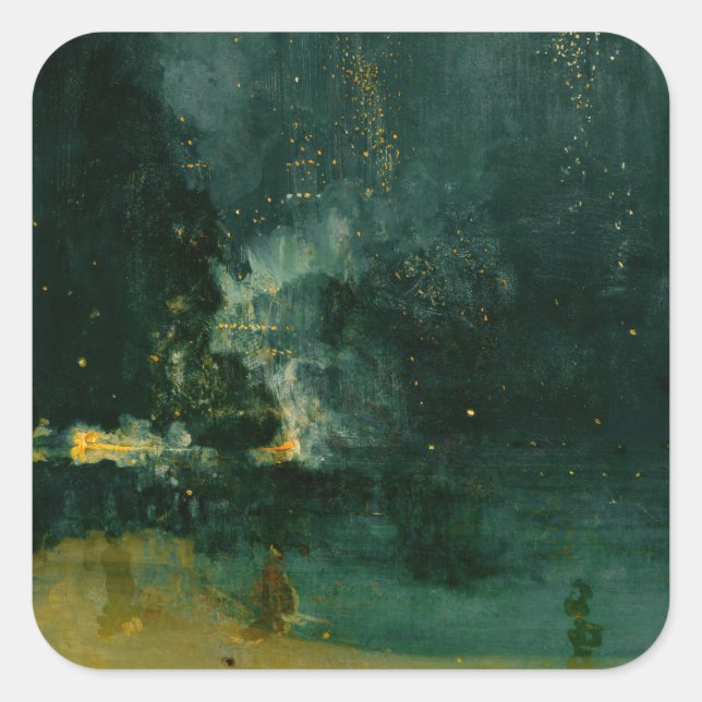 James Whistler - Nocturne in Black and Gold Square Sticker (Front)