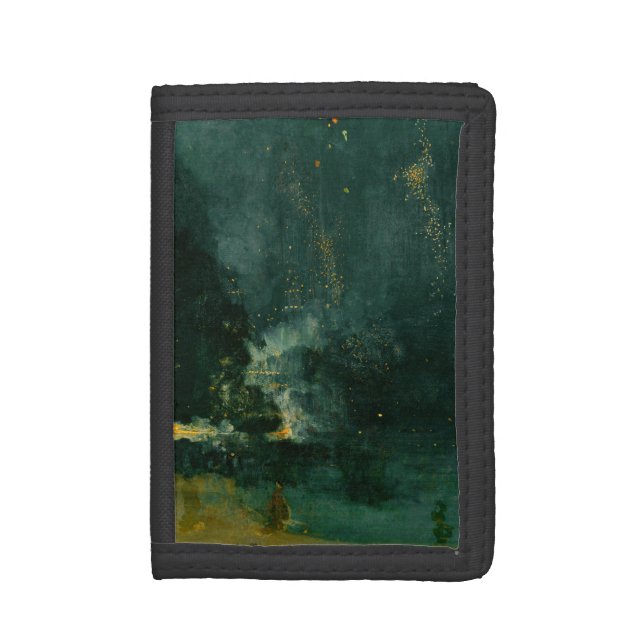 James Whistler - Nocturne in Black and Gold Trifold Wallet (Front Vertical)
