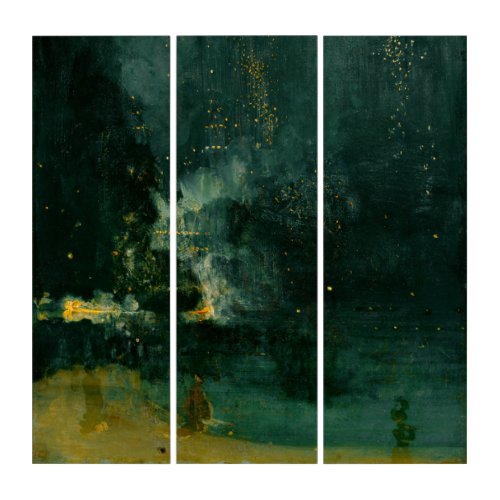 James Whistler _ Nocturne in Black and Gold Triptych