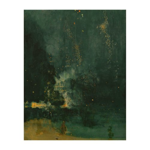 James Whistler _ Nocturne in Black and Gold Wood Wall Art