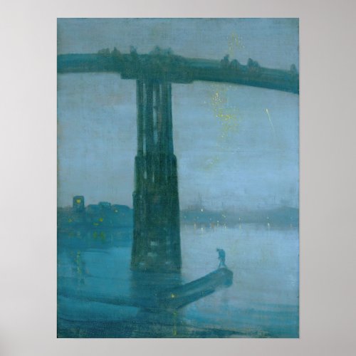 James Whistler _ Nocturne Old Battersea Bridge  Poster