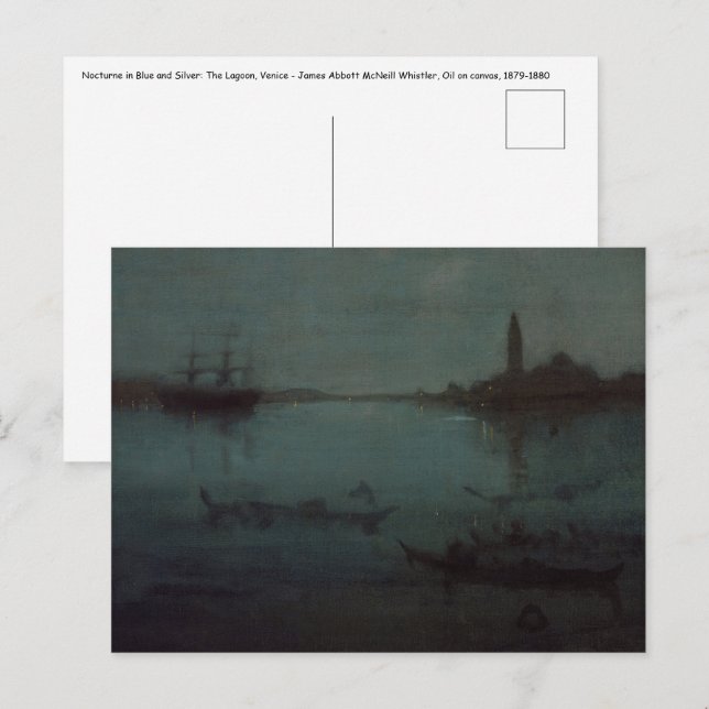 James Whistler - Nocturne: The Lagoon, Venice Postcard (Front/Back)