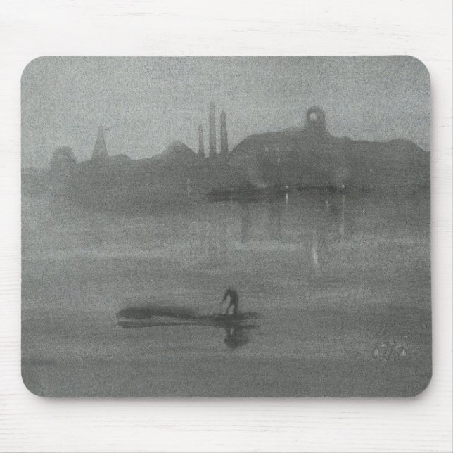 James Whistler - Nocturne: The Thames at Battersea Mouse Pad (Front)