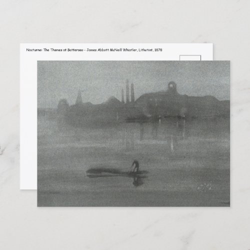 James Whistler _ Nocturne The Thames at Battersea Postcard
