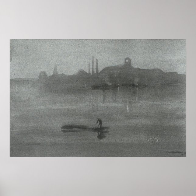 James Whistler - Nocturne: The Thames at Battersea Poster (Front)